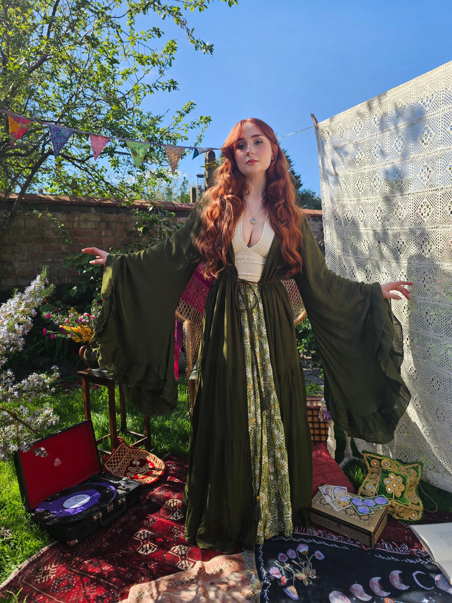 Moonlit Boho Duster with Ruffle Sleeve