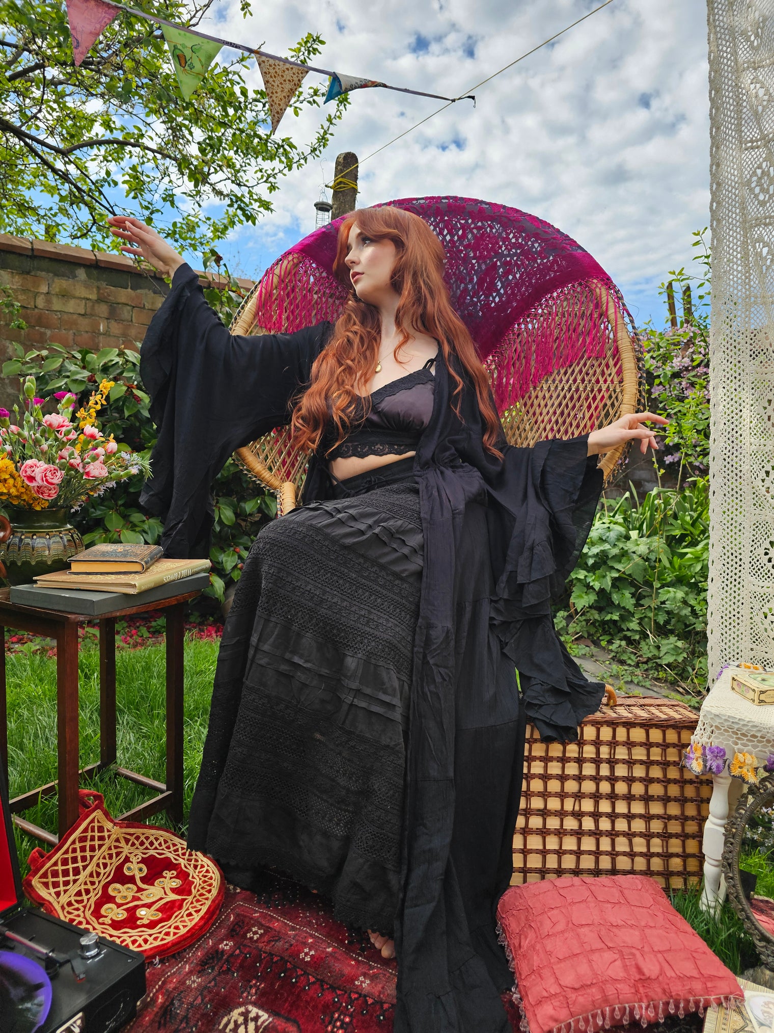 Moonlit Boho Duster with Ruffle Sleeve