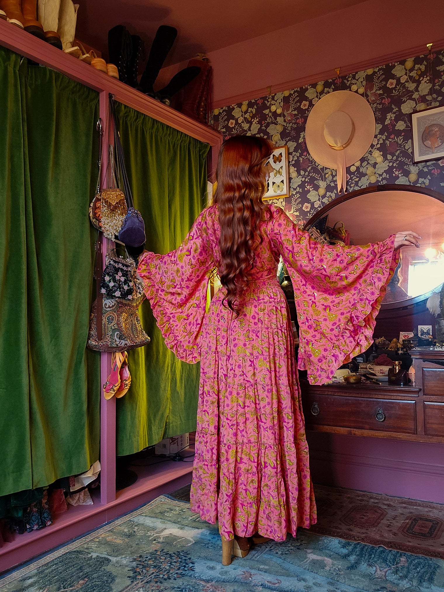 Wanderer Aviary Flowy Skirt and Ruffle Sleeve Top