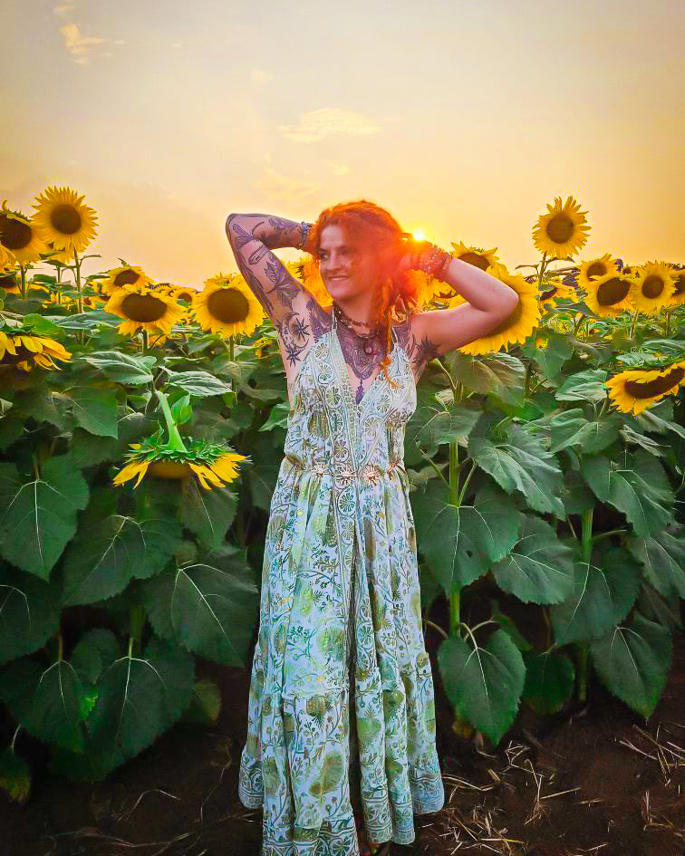 Silk Long Bohemian Tiered Maxi Backless Dress