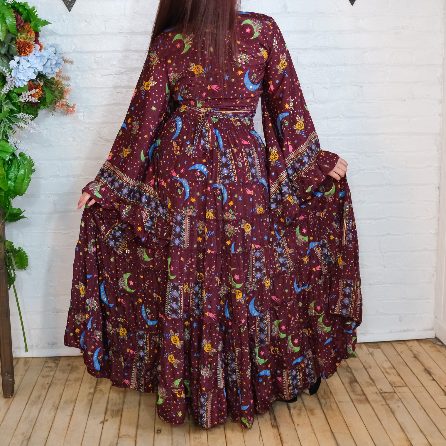 Stevie Inspired Flowy Tiered Skirt With Ruffle Top