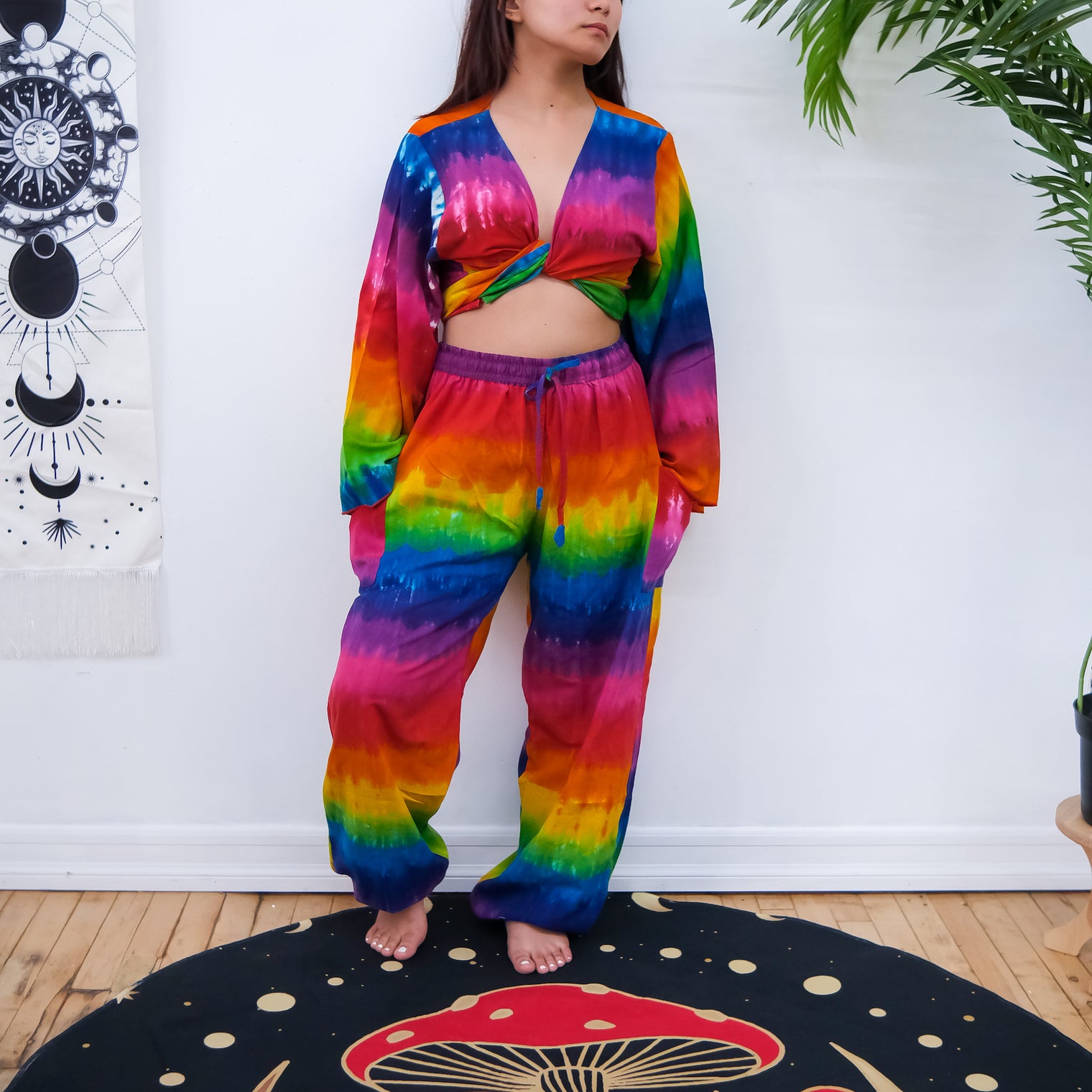 Pride Festival Harem Pant Set with Bell Sleeve Top