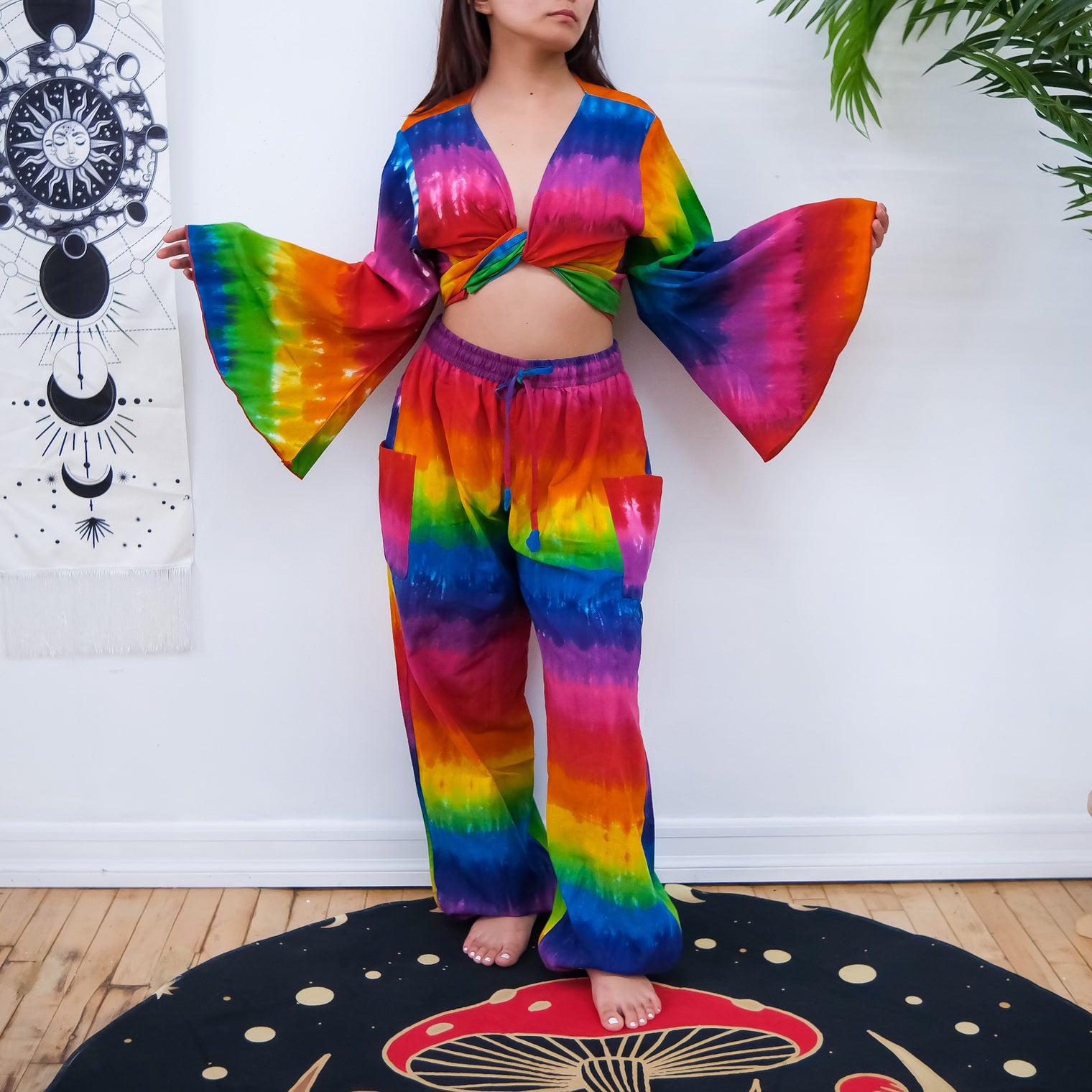 Pride Festival Harem Pant Set with Bell Sleeve Top