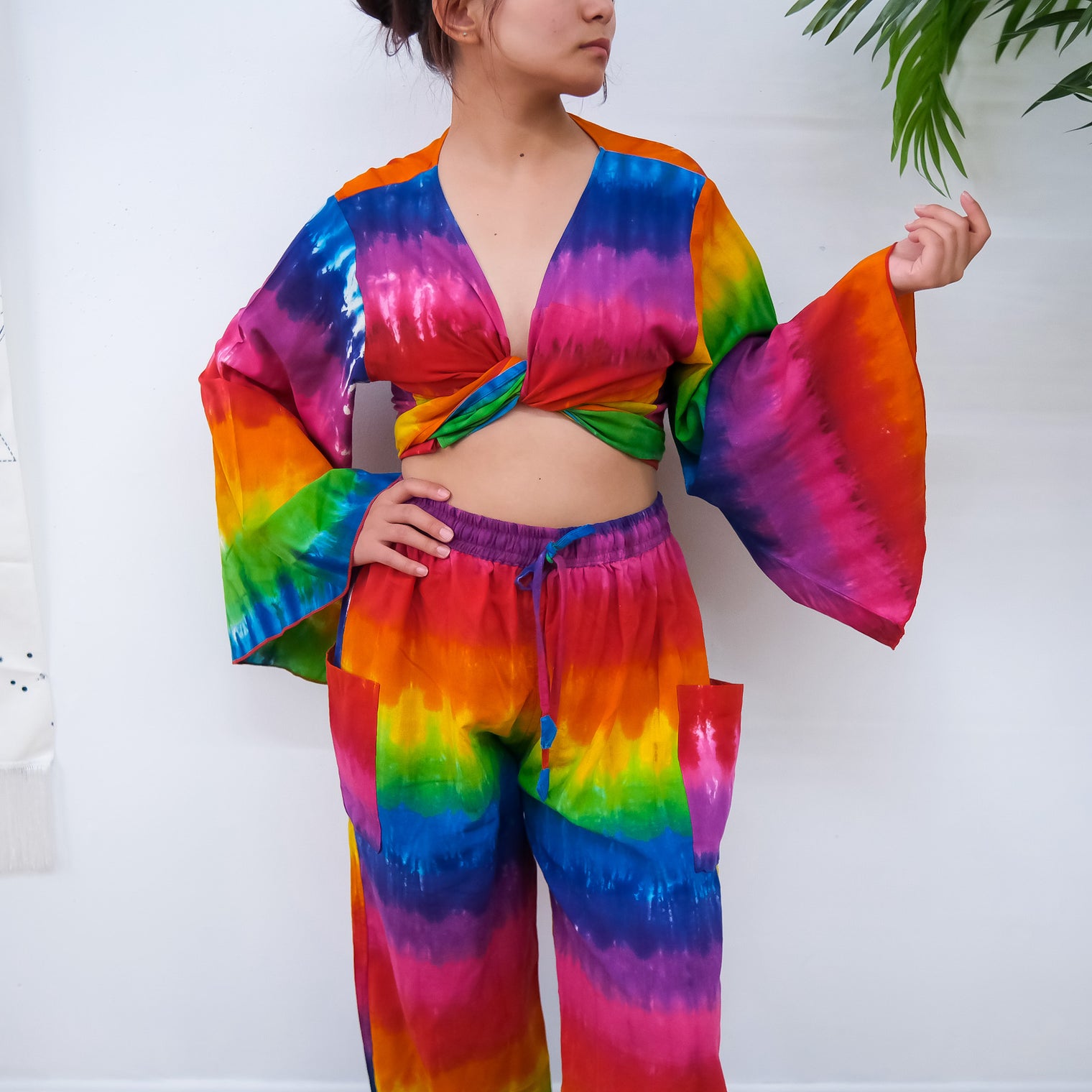 Pride Festival Harem Pant Set with Bell Sleeve Top
