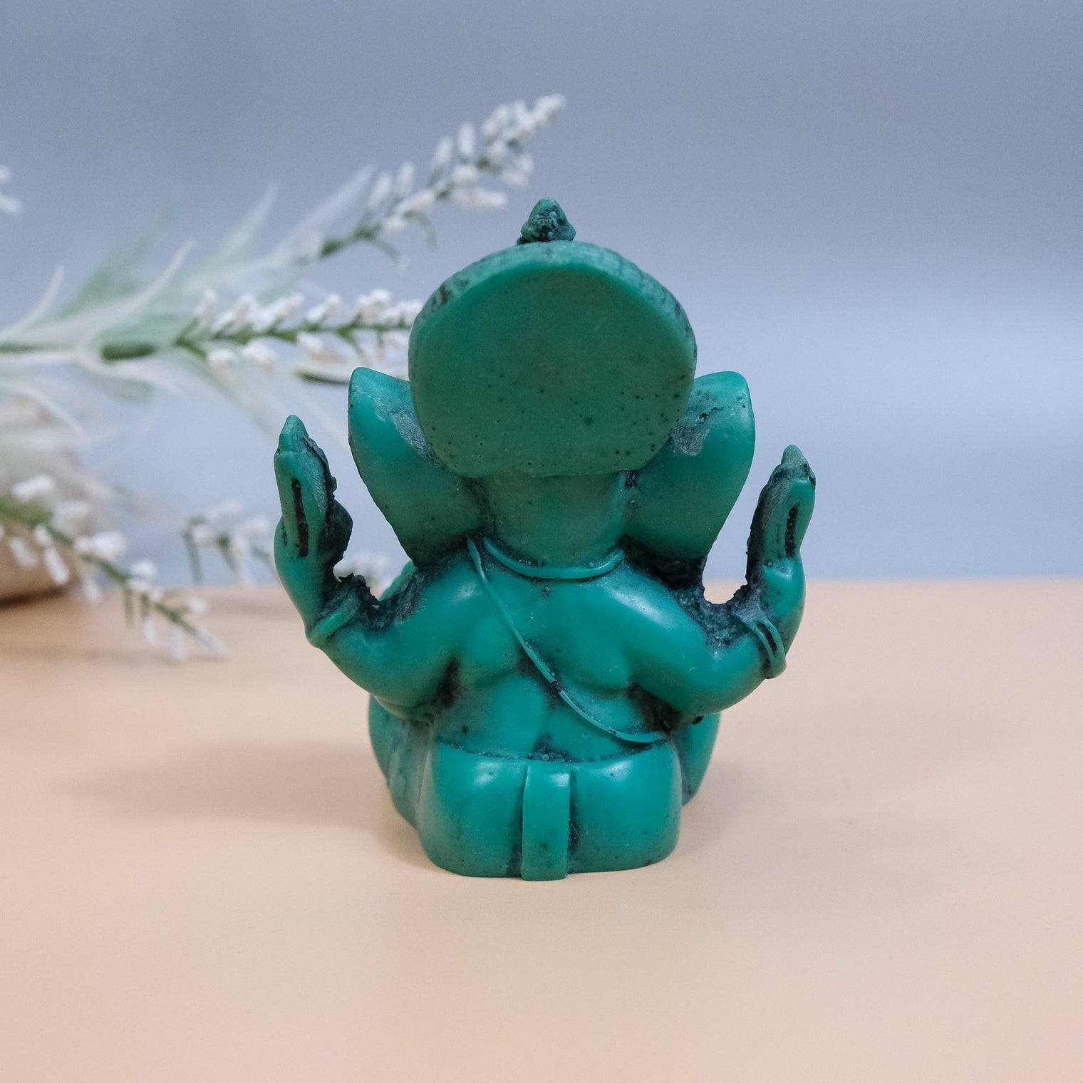 5 inches Ganesha Resin Statue, Handcarved Vintage Ganesh Stautue, Good Luck, New Beginnings,Elephant God,Brown Lord Ganesha Statue