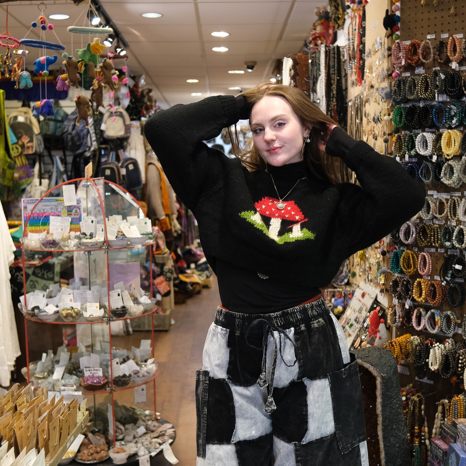 Fairycore Mushroom Knit Crop Sweater