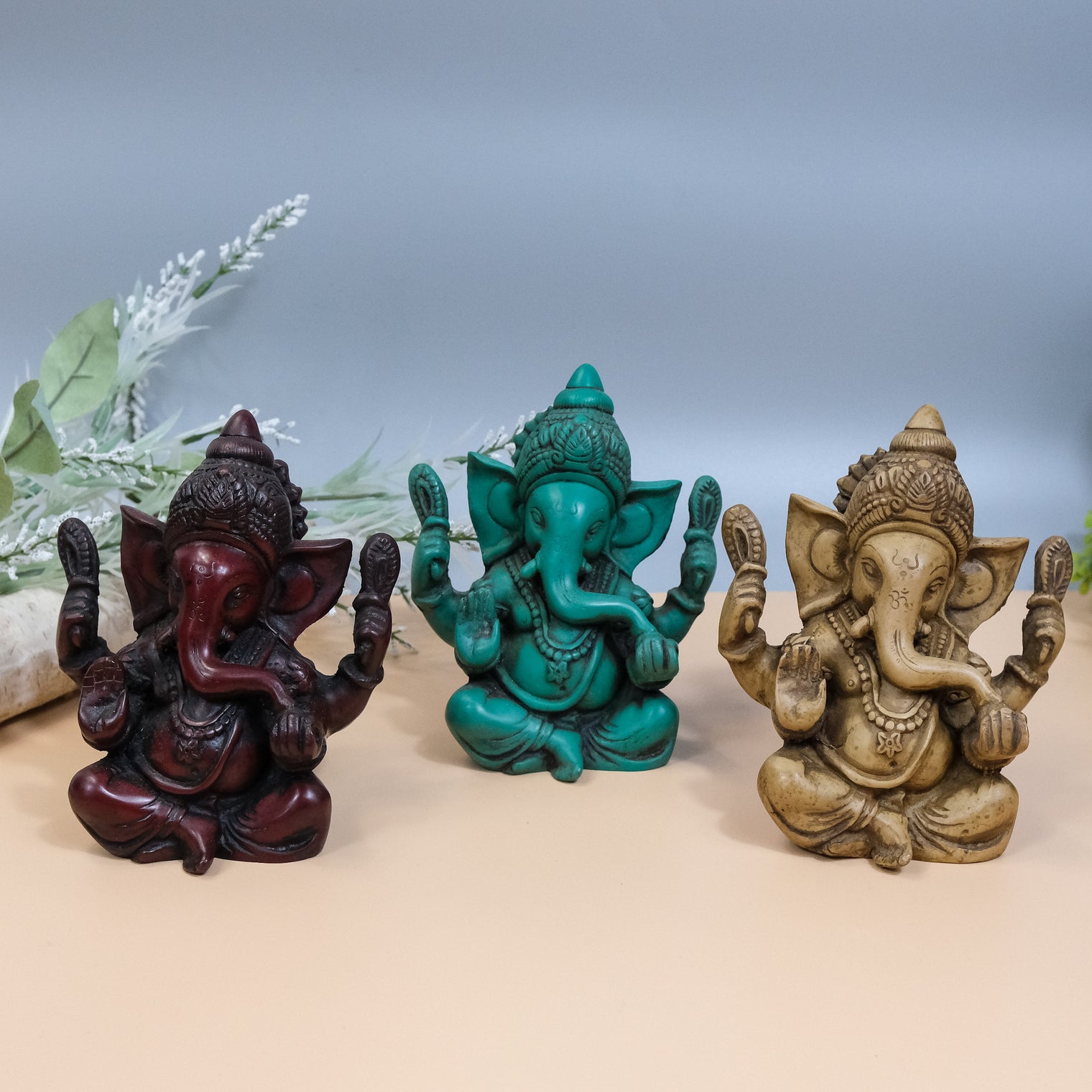 Handmade Lord Ganesh/ Ganesha/ Remover of obstacles,Good Fortune, Ganesh Resin Statue,Perfect Good luck Gifts, Hindu ElephantGod, Home Decor