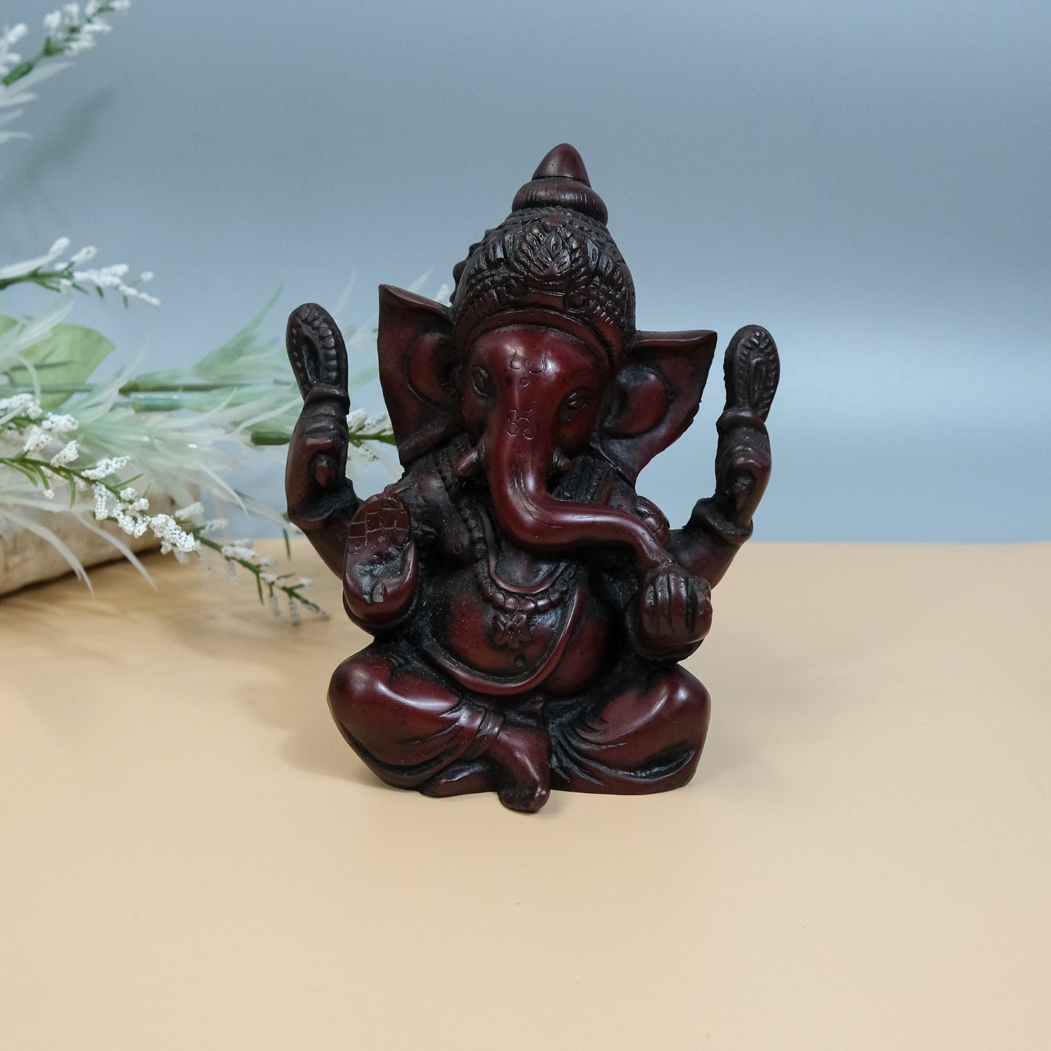 Handmade Lord Ganesh/ Ganesha/ Remover of obstacles,Good Fortune, Ganesh Resin Statue,Perfect Good luck Gifts, Hindu ElephantGod, Home Decor