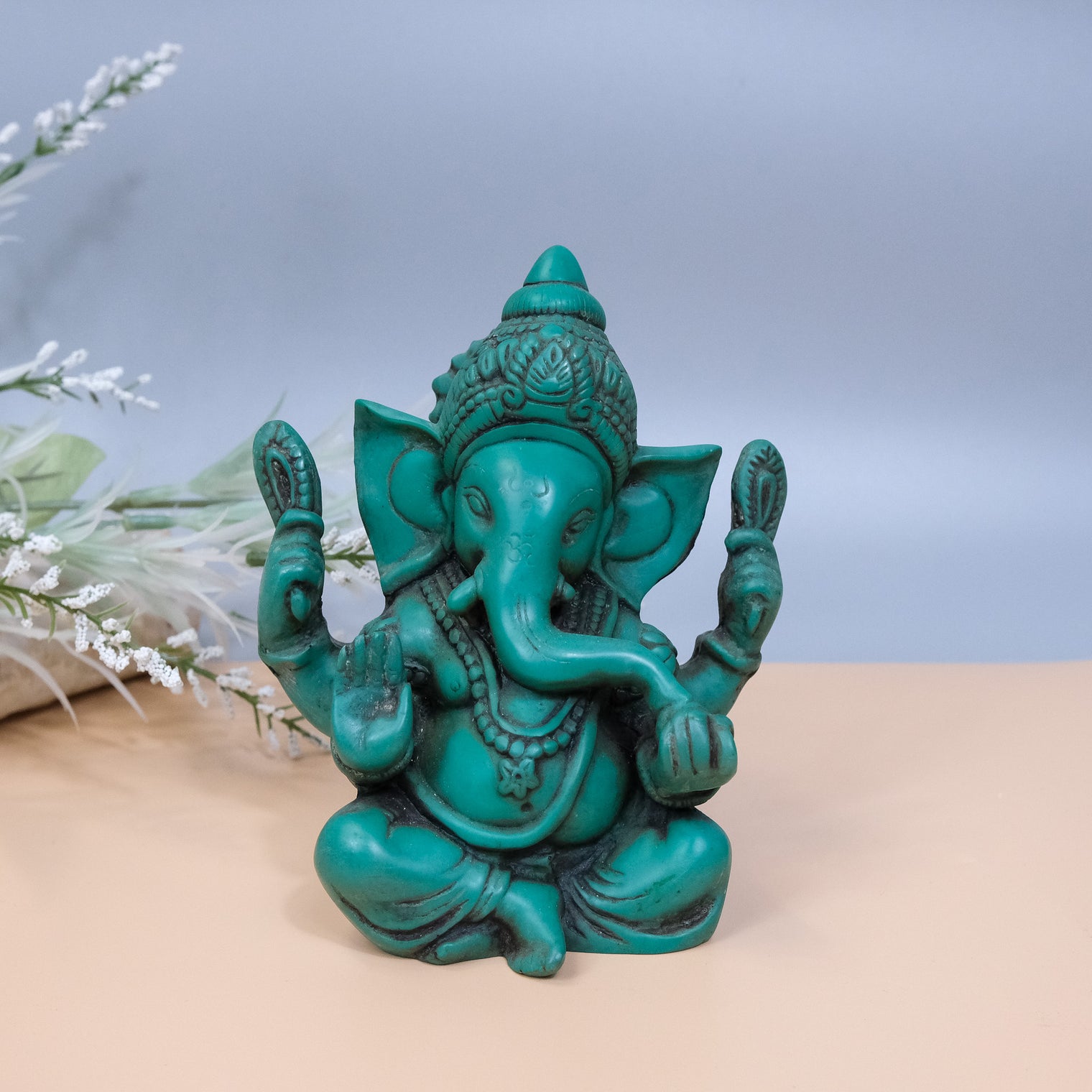 Handmade Lord Ganesh/ Ganesha/ Remover of obstacles,Good Fortune, Ganesh Resin Statue,Perfect Good luck Gifts, Hindu ElephantGod, Home Decor
