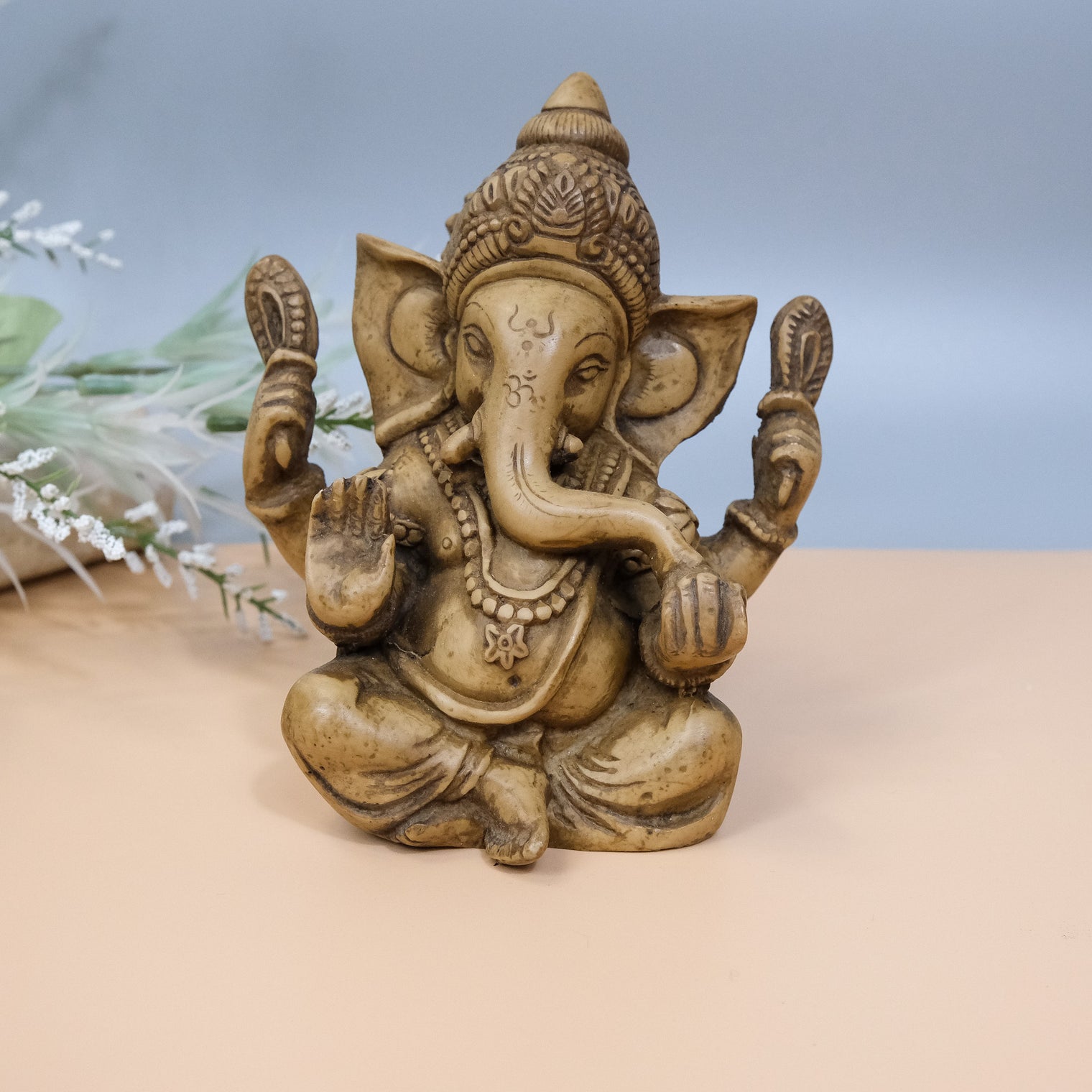 Handmade Lord Ganesh/ Ganesha/ Remover of obstacles,Good Fortune, Ganesh Resin Statue,Perfect Good luck Gifts, Hindu ElephantGod, Home Decor