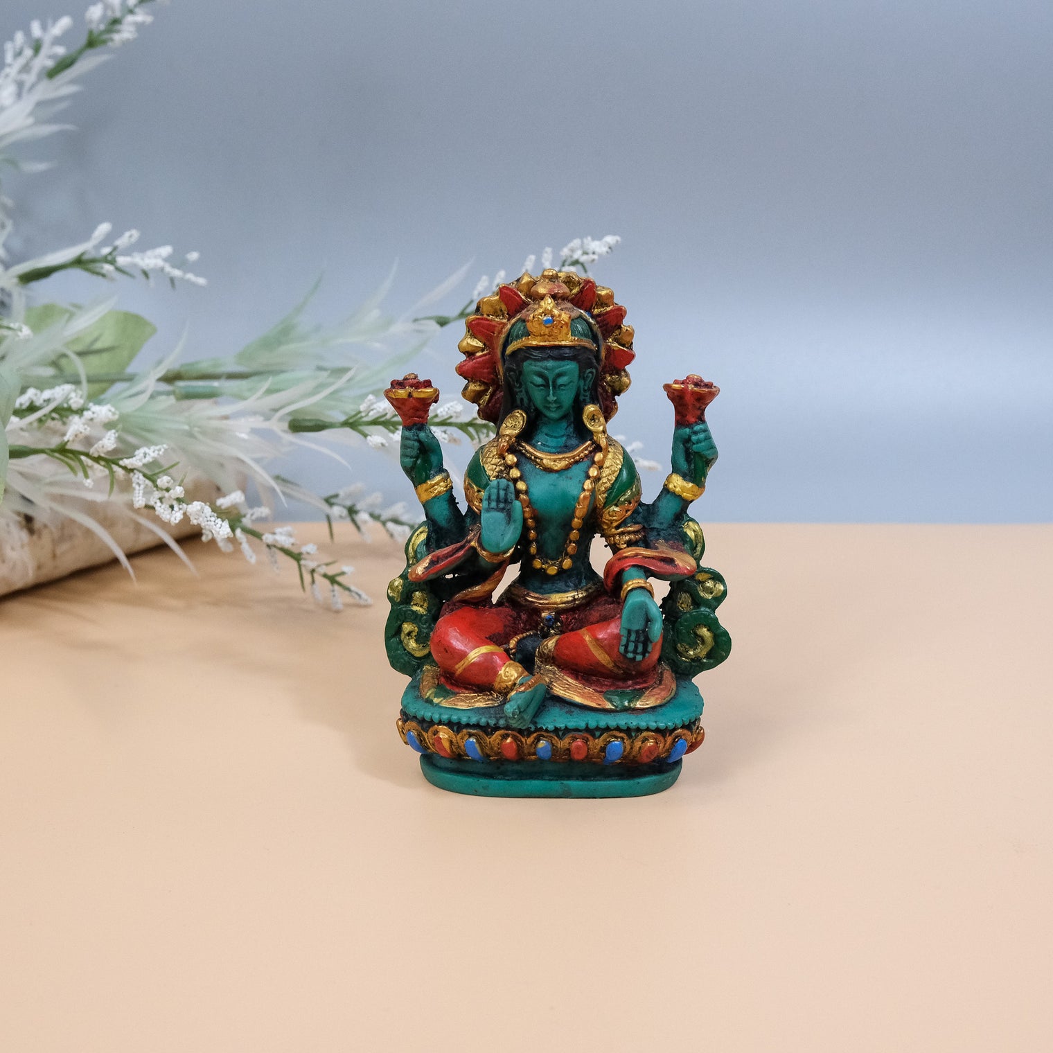 Handmade Lakshmi Statue/Laxmi Statue/Goddess of Wealth/Abundance/Fertility/Prosperity Goddess/4" Lakshmi Statue from Nepal/Sitting Lakshmi