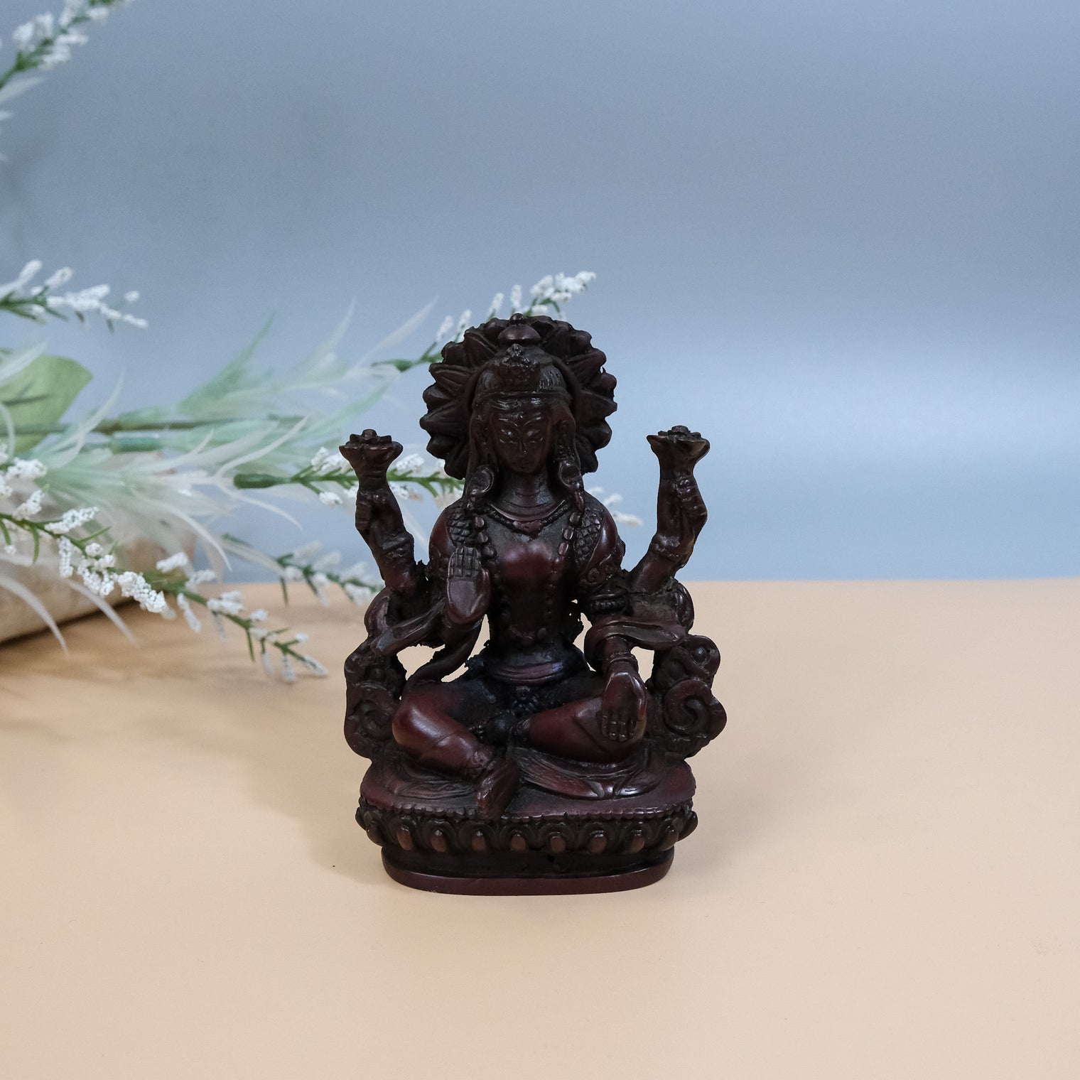 Handmade Lakshmi Statue/Laxmi Statue/Goddess of Wealth/Abundance/Fertility/Prosperity Goddess/4" Lakshmi Statue from Nepal/Sitting Lakshmi