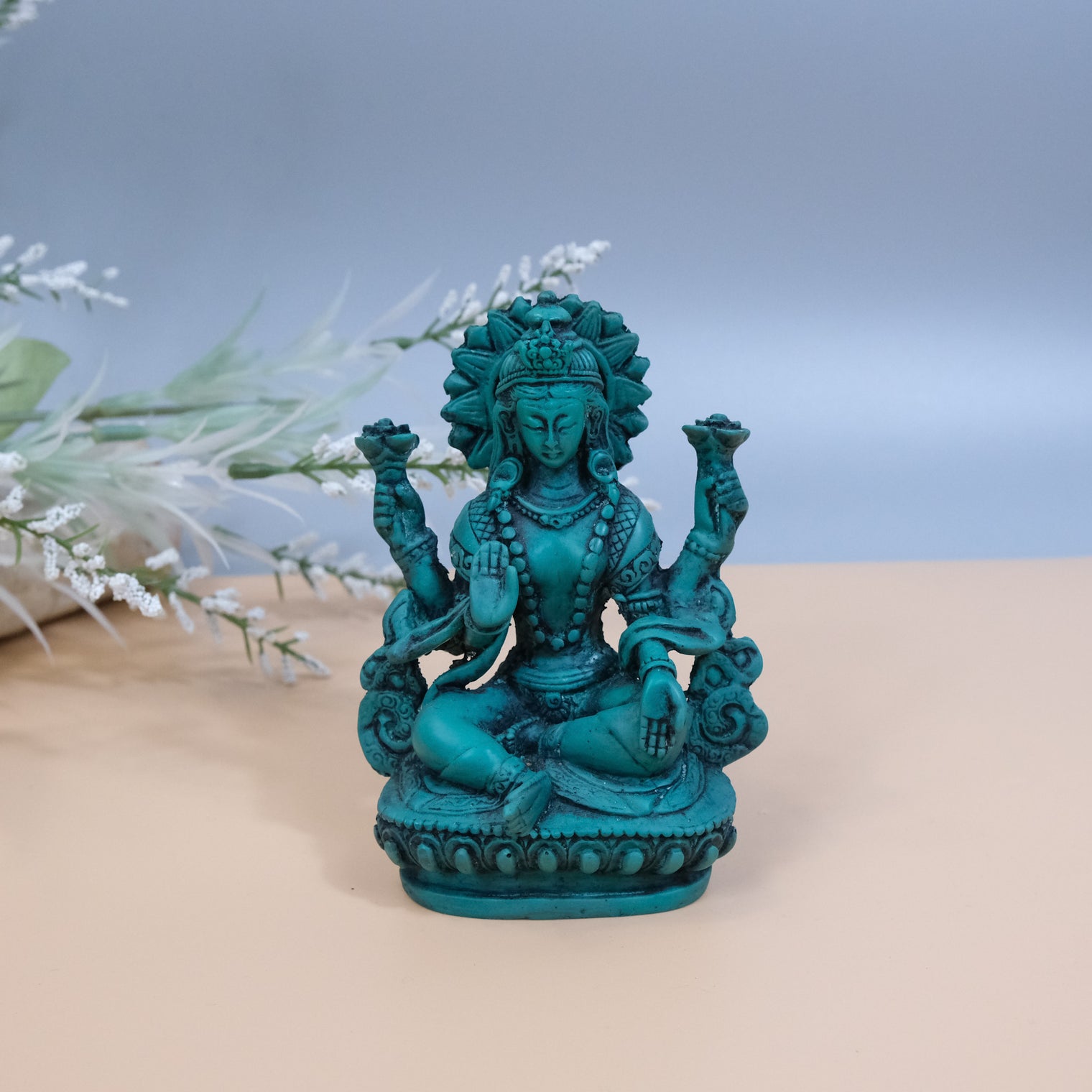 Handmade Lakshmi Statue/Laxmi Statue/Goddess of Wealth/Abundance/Fertility/Prosperity Goddess/4" Lakshmi Statue from Nepal/Sitting Lakshmi