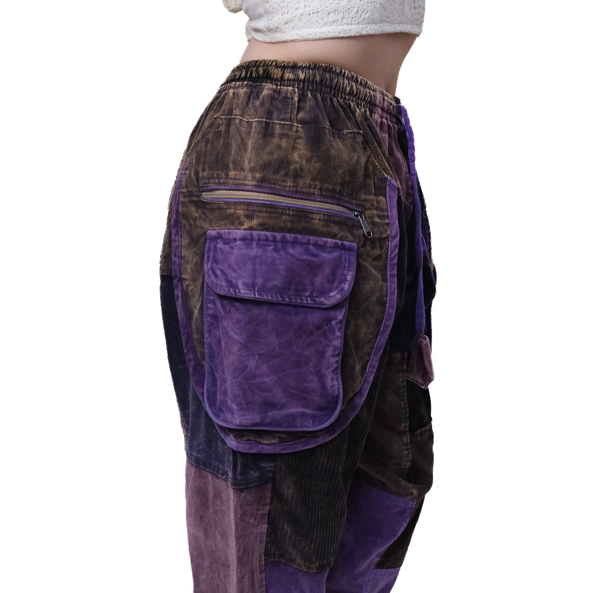 Patch Corduroy Baggy Pants