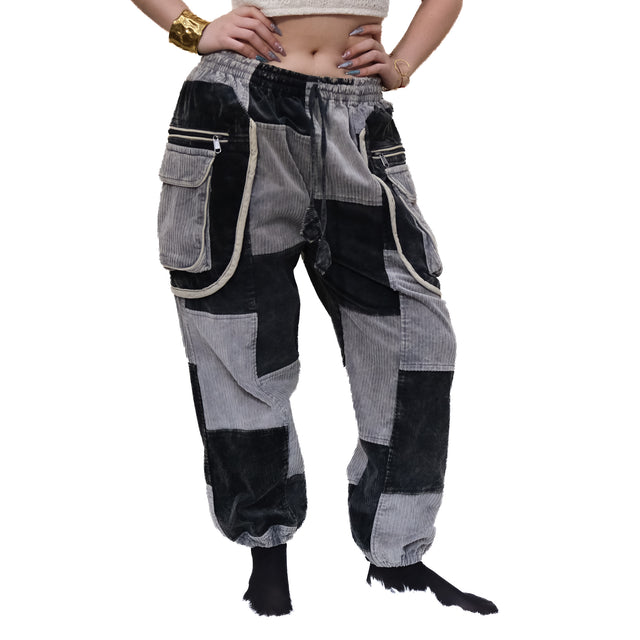 Patch Corduroy Baggy Pants