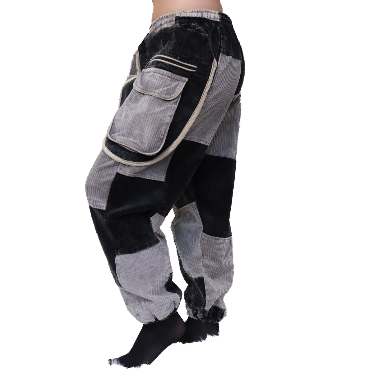 Patch Corduroy Baggy Pants