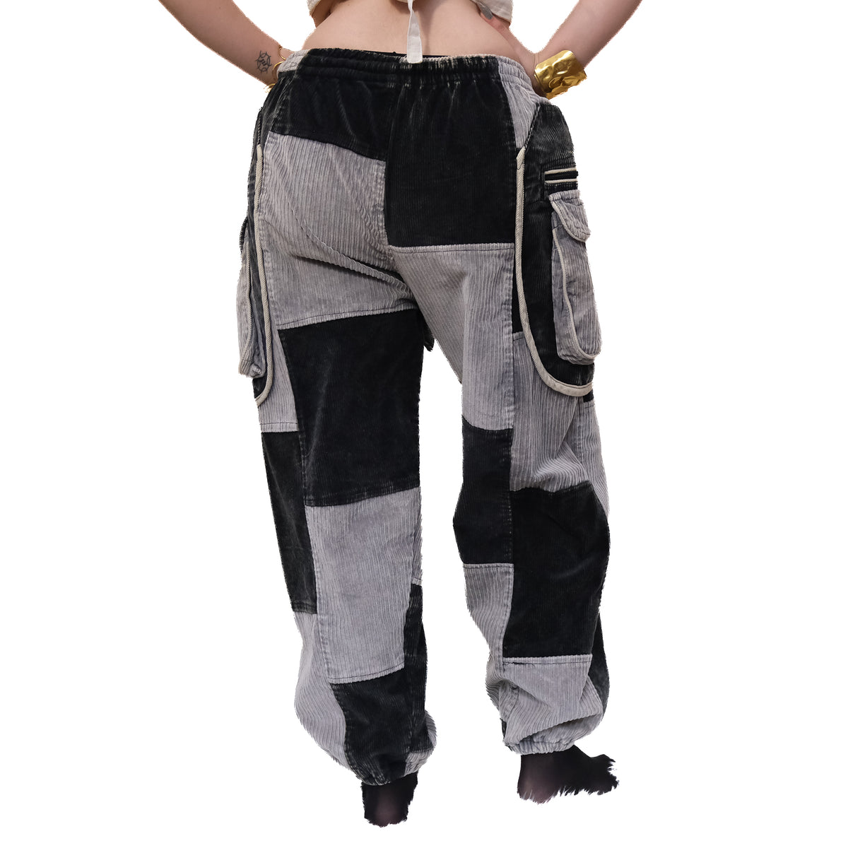 Patch Corduroy Baggy Pants