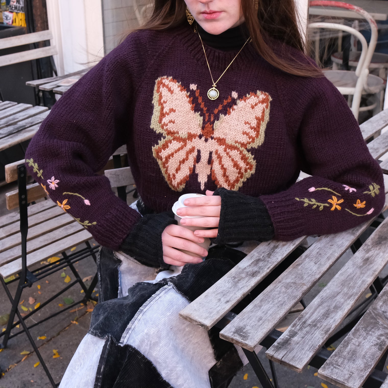 Butterfly Meadow Knit Crop Sweater