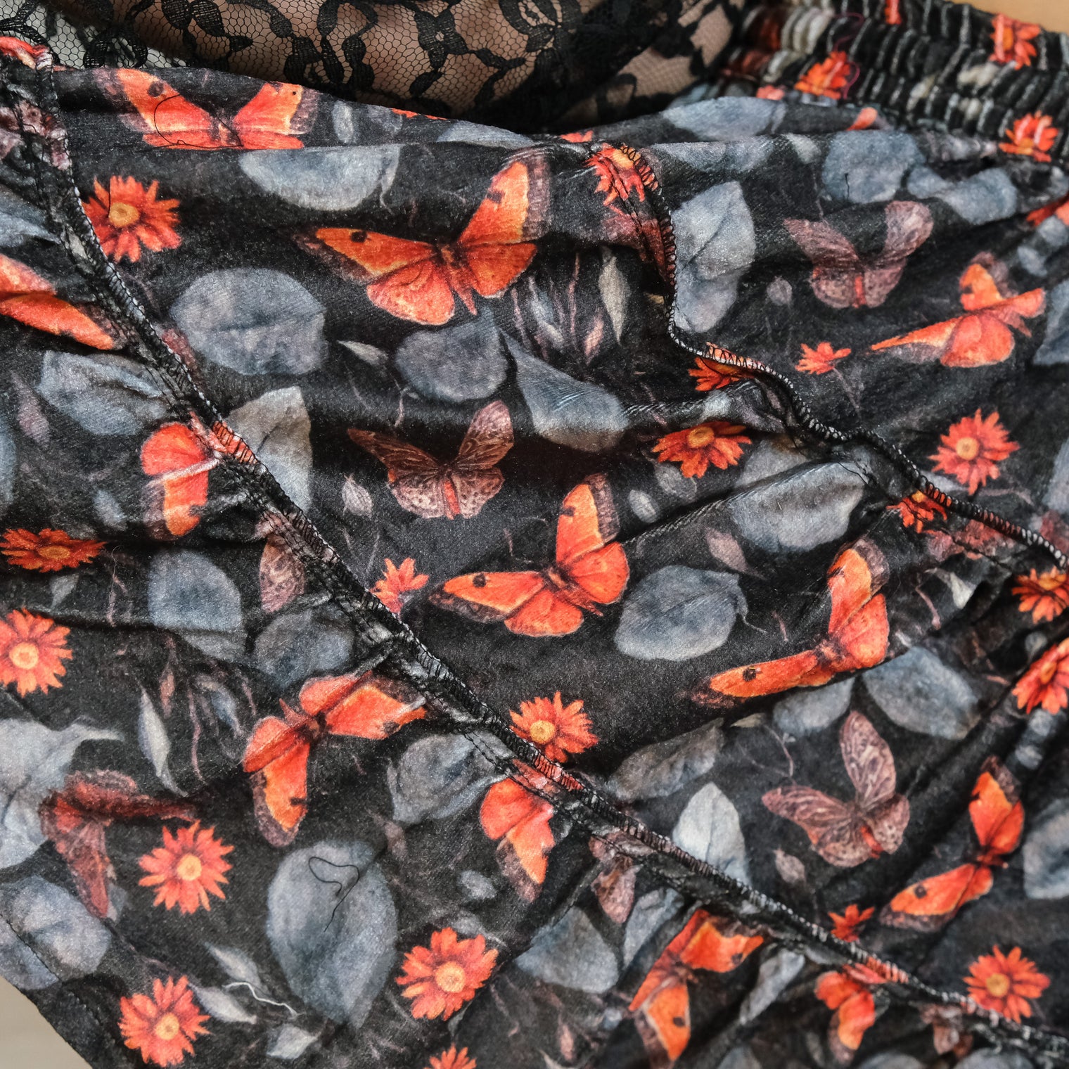 Flowy Velvet Mini Tiered Skirt with Pockets