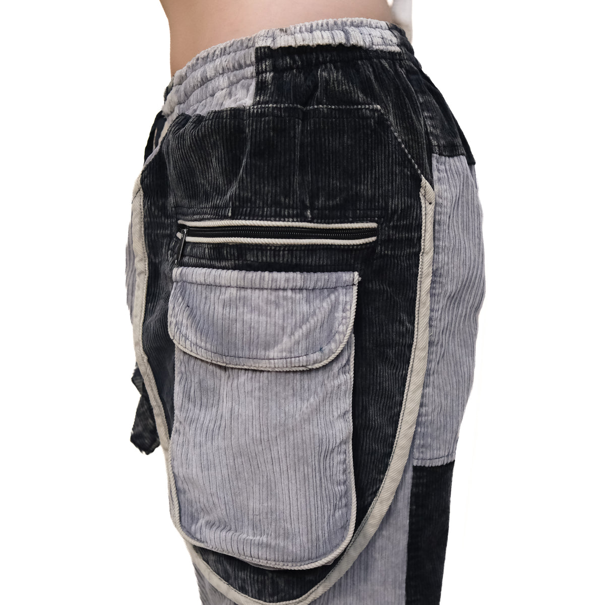 Patch Corduroy Baggy Pants