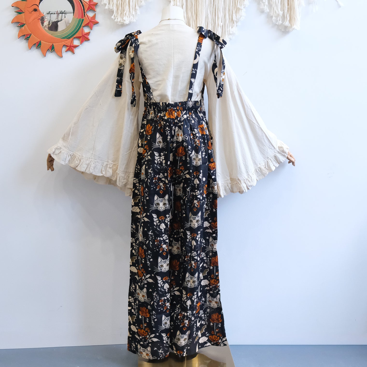 Celestial Cat & Moon Wide Leg Jumpsuit