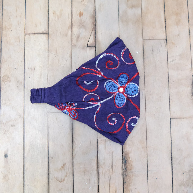 Boho Floral Embroidery Head Wrap