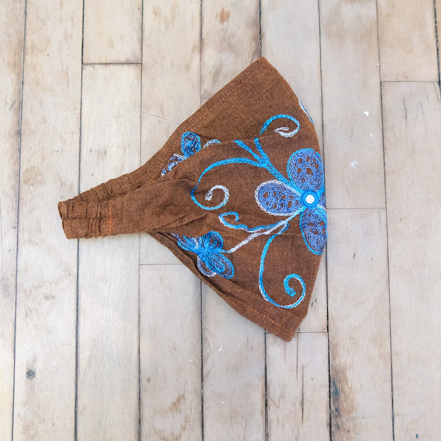 Boho Floral Embroidery Head Wrap