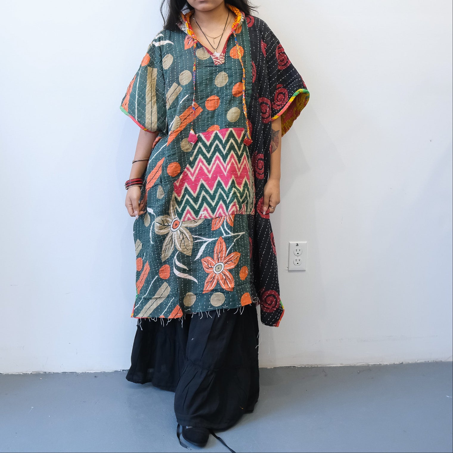Kantha Upcycled Reversible Oversized Ponchos