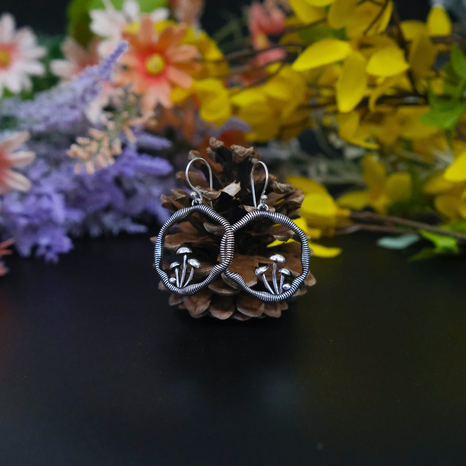 Vintage Mushroom Dangle Earring