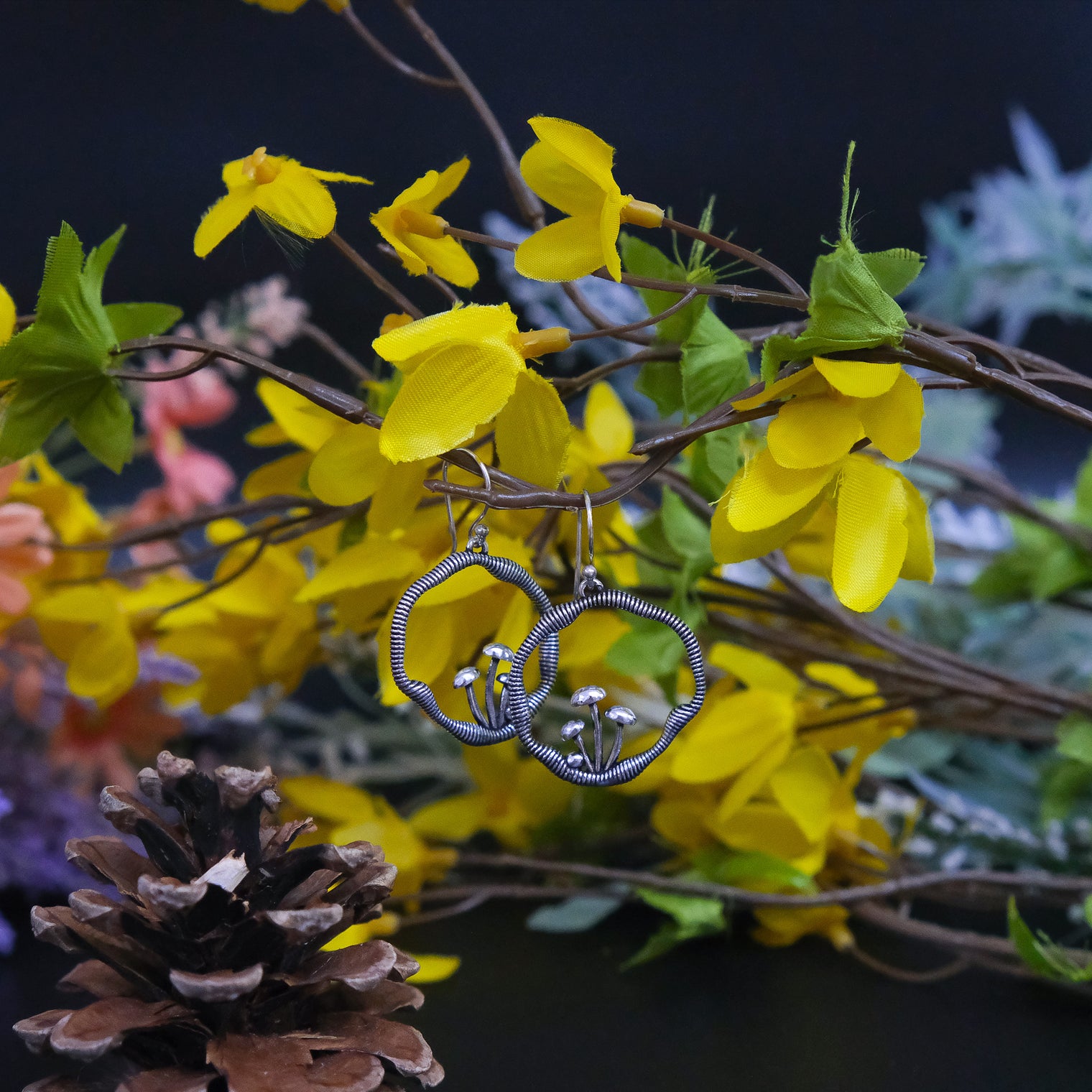 Vintage Mushroom Dangle Earring