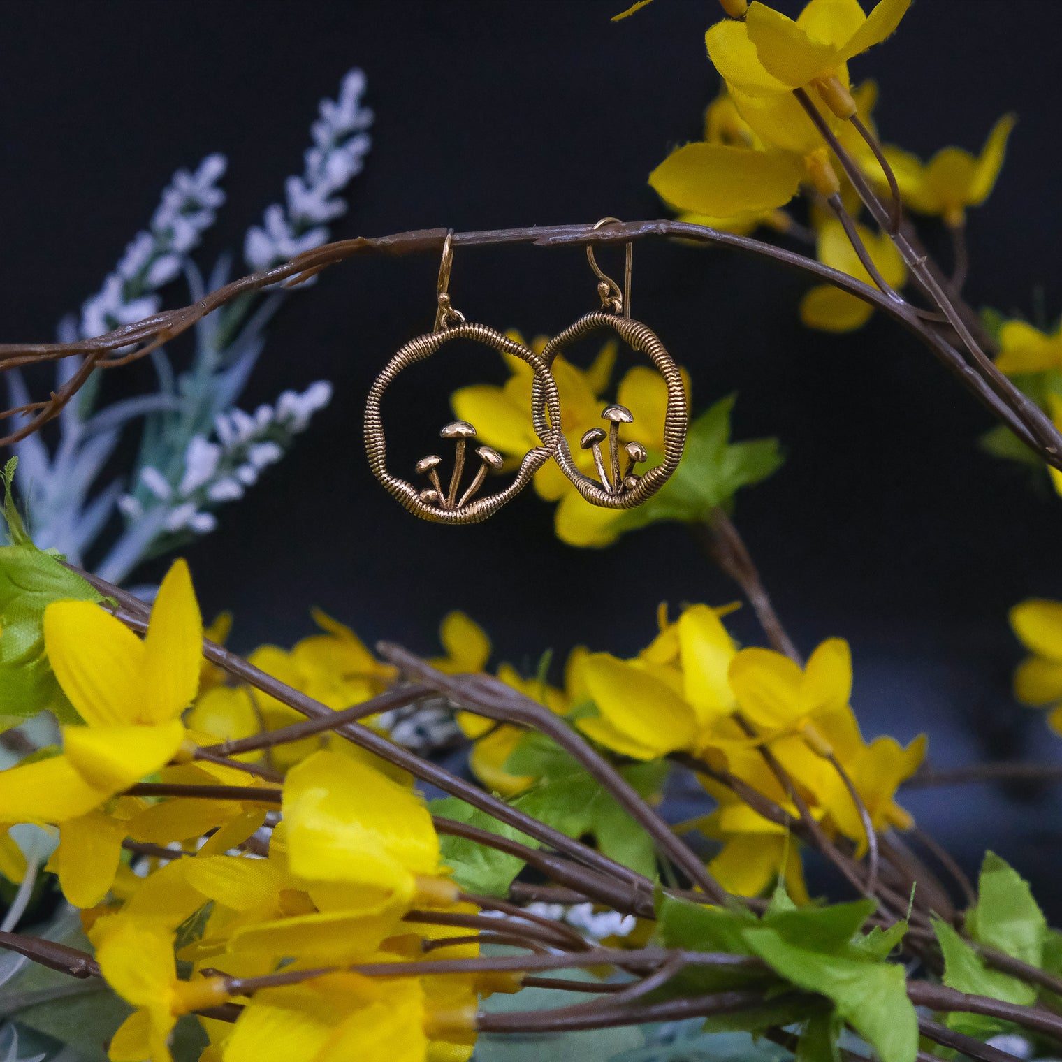 Vintage Mushroom Dangle Earring