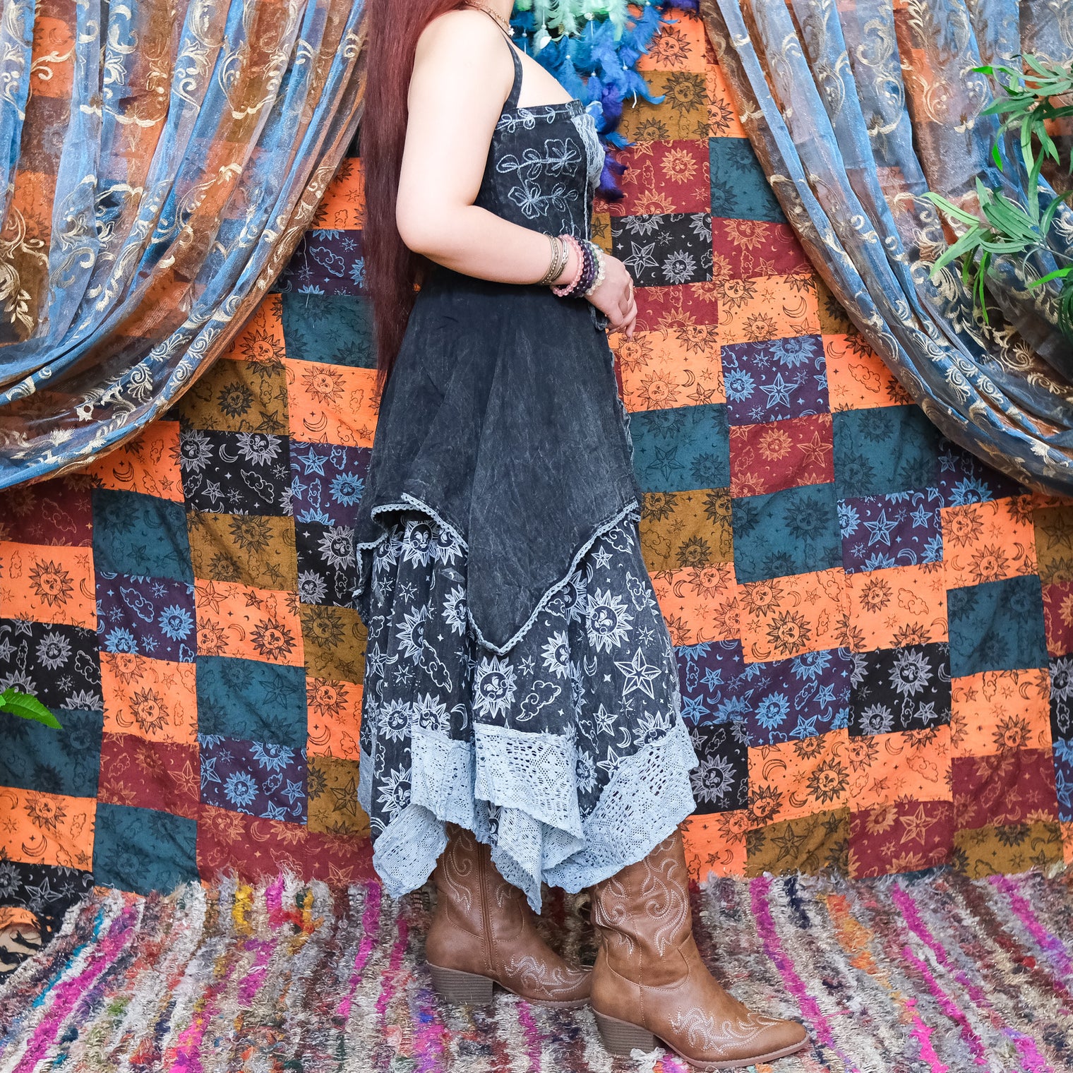 Witchy Celestial Asymmetrical Pixie Dress