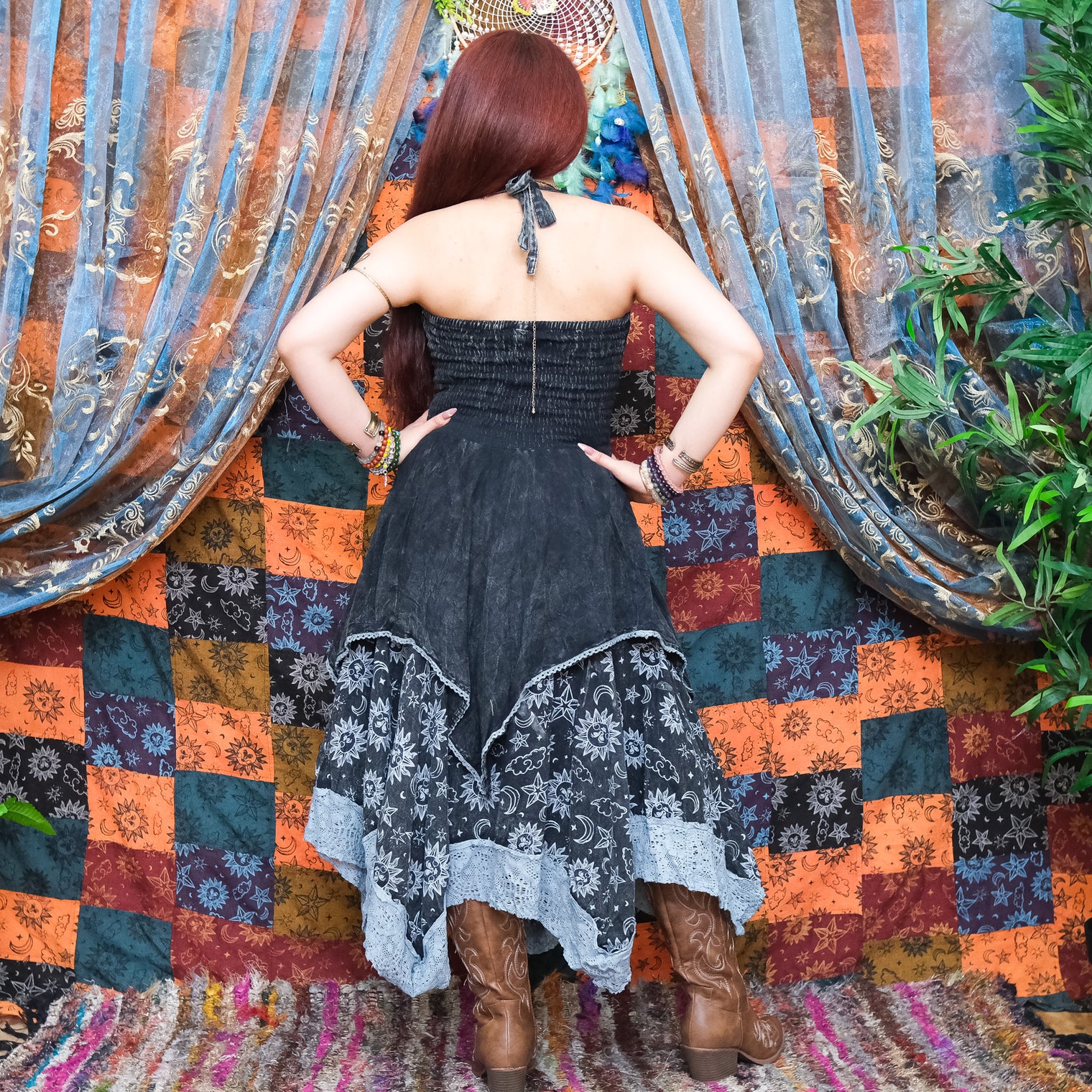 Witchy Celestial Asymmetrical Pixie Dress