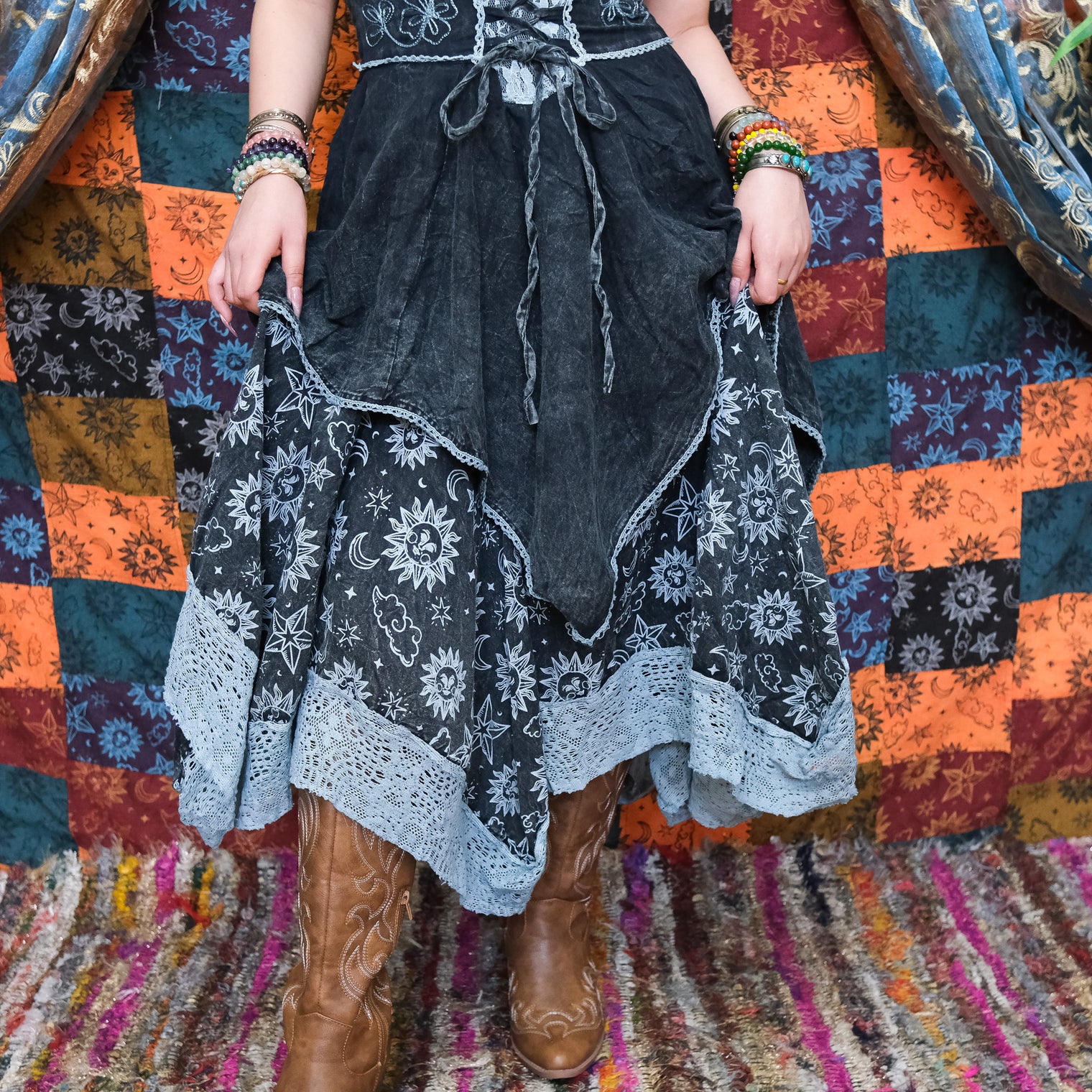 Witchy Celestial Asymmetrical Pixie Dress