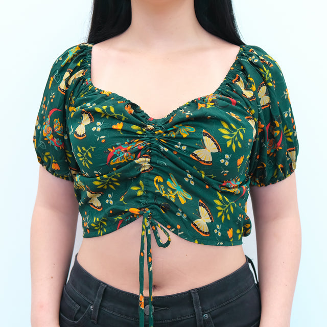 Boho Whimsical Butterfly Crop Top