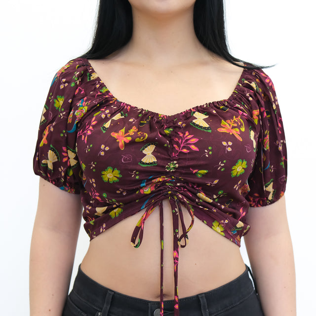 Boho Whimsical Butterfly Crop Top