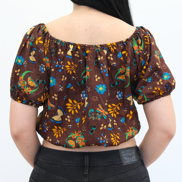 Boho Whimsical Butterfly Crop Top