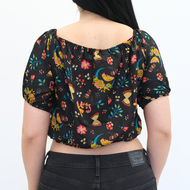 Boho Whimsical Butterfly Crop Top