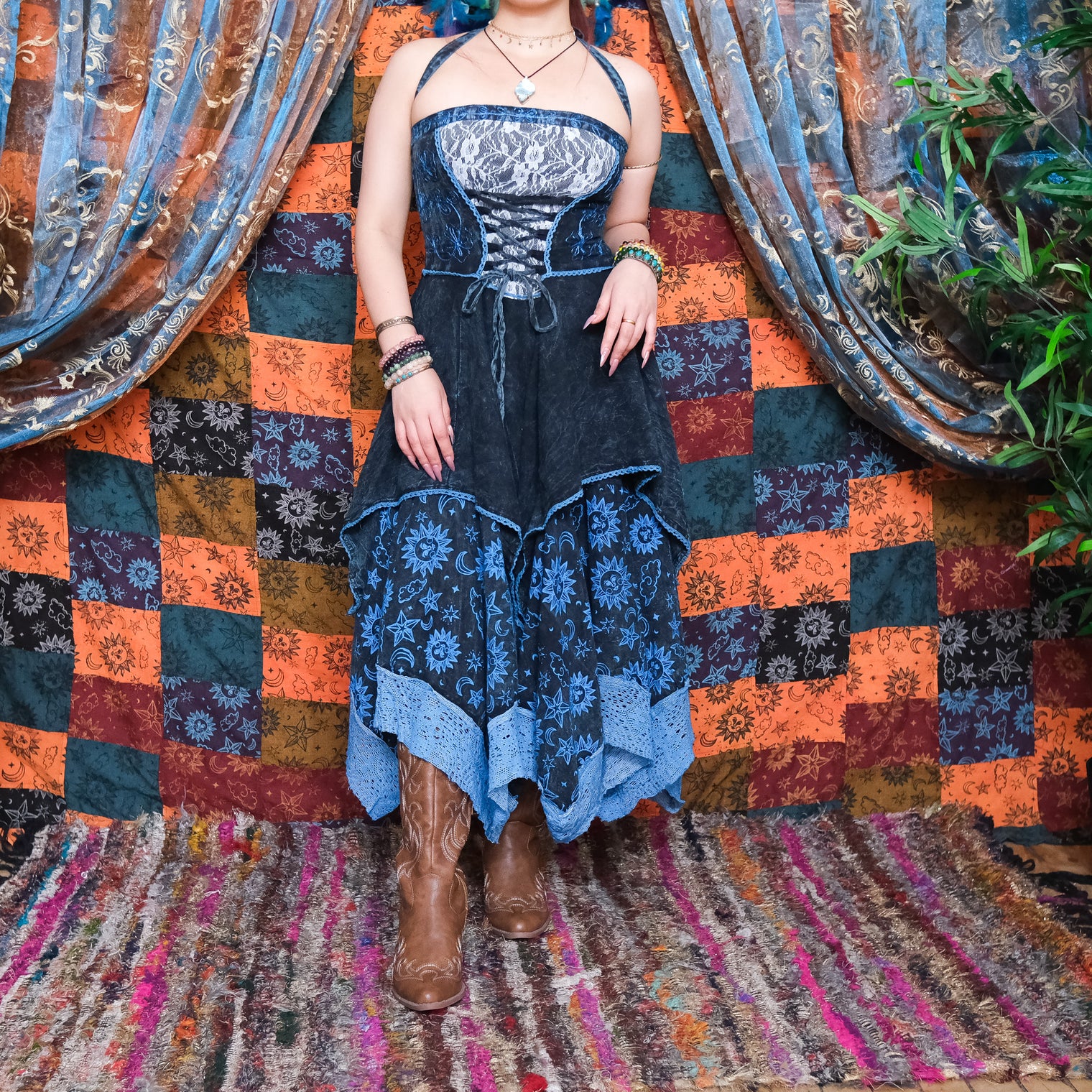 Witchy Celestial Asymmetrical Pixie Dress