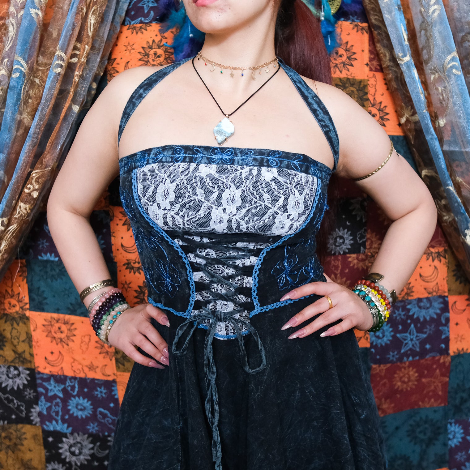 Witchy Celestial Asymmetrical Pixie Dress