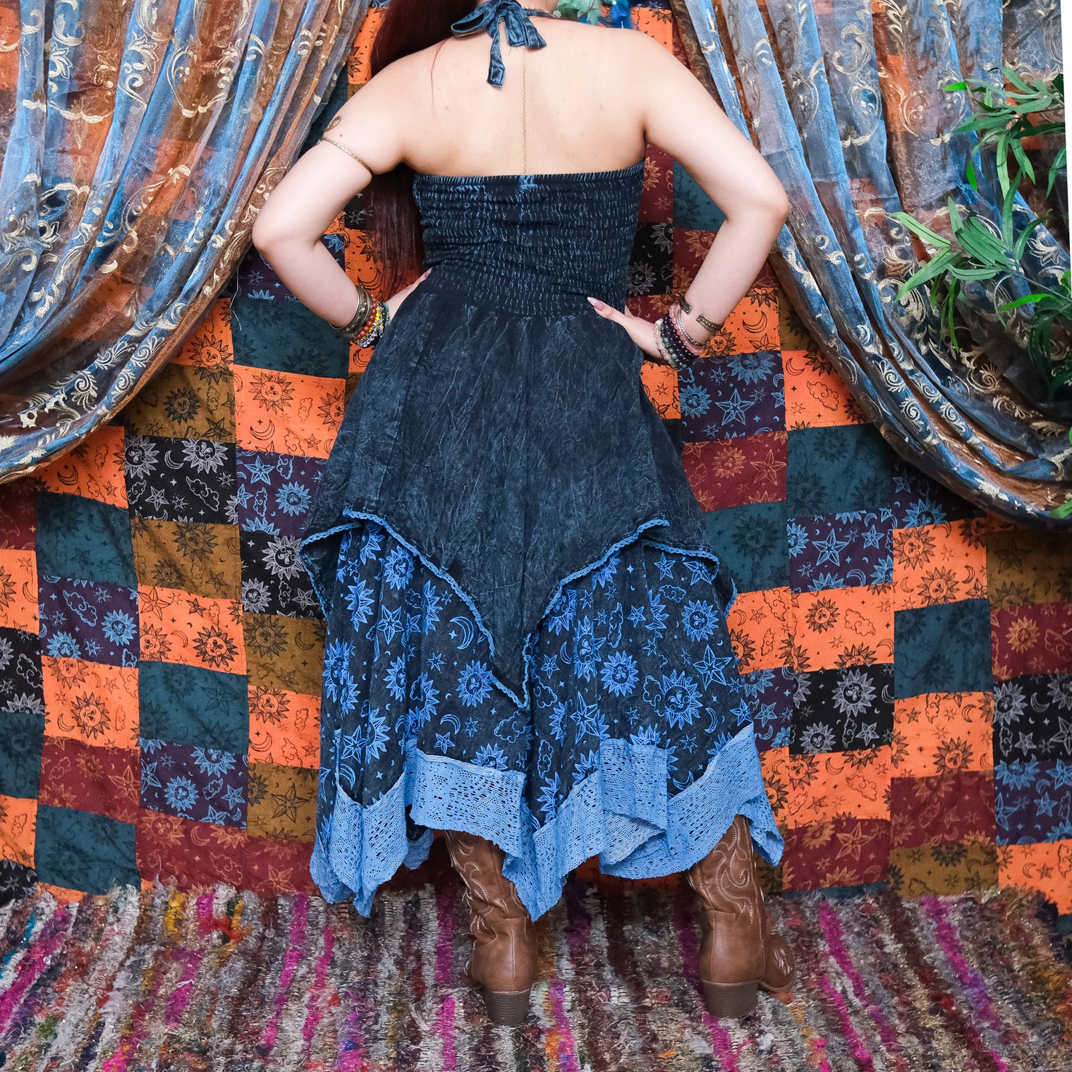 Witchy Celestial Asymmetrical Pixie Dress