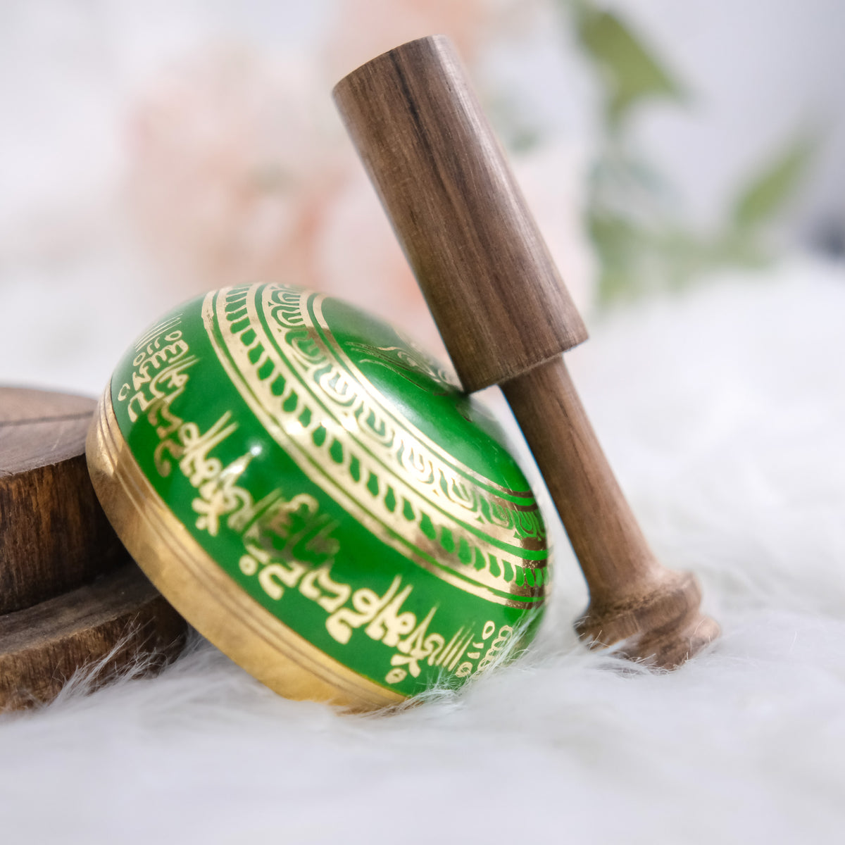 Green 3.5 Inch Tibetan Meditation Singing Bowl