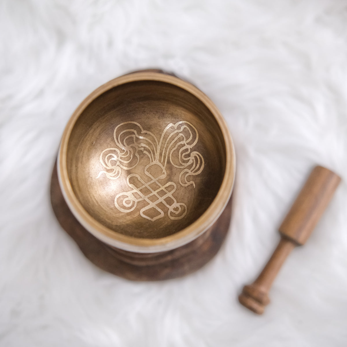 Tibetan Singing Bowl with Mantra Engraving
