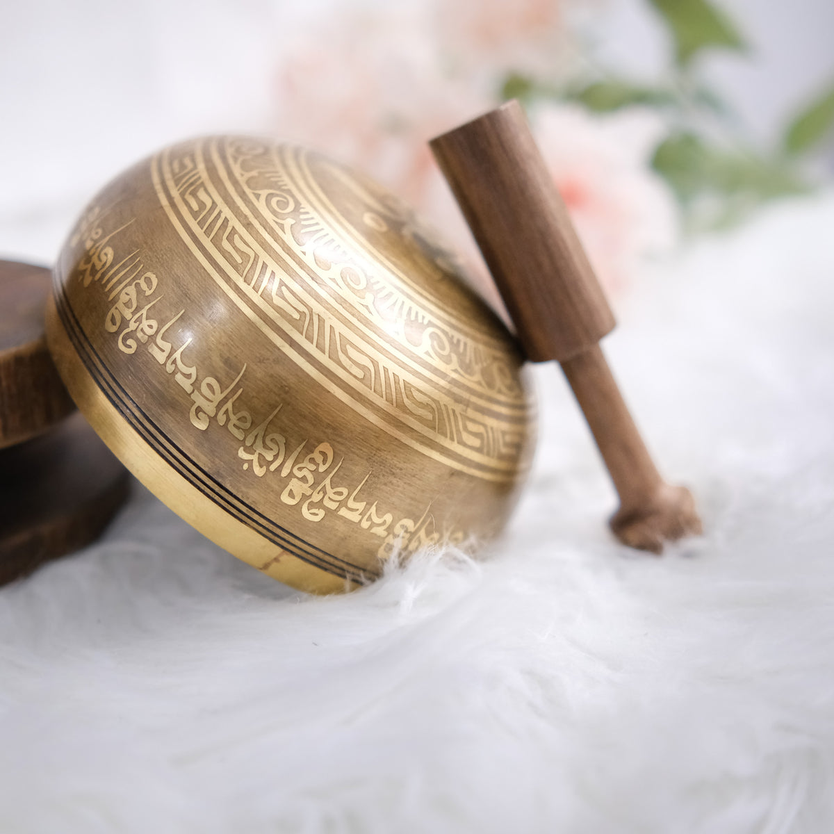 Tibetan Singing Bowl with Mantra Engraving