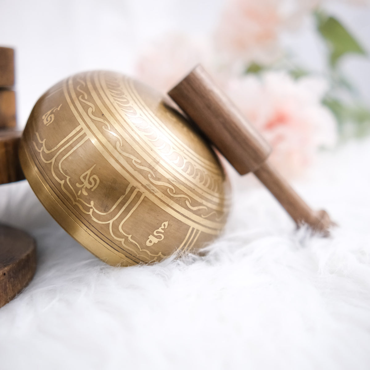 Tibetan Singing Bowl with Mantra Engraving