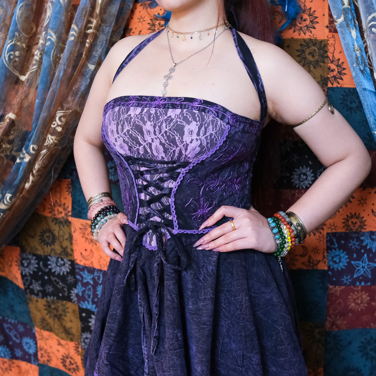 Witchy Celestial Asymmetrical Pixie Dress