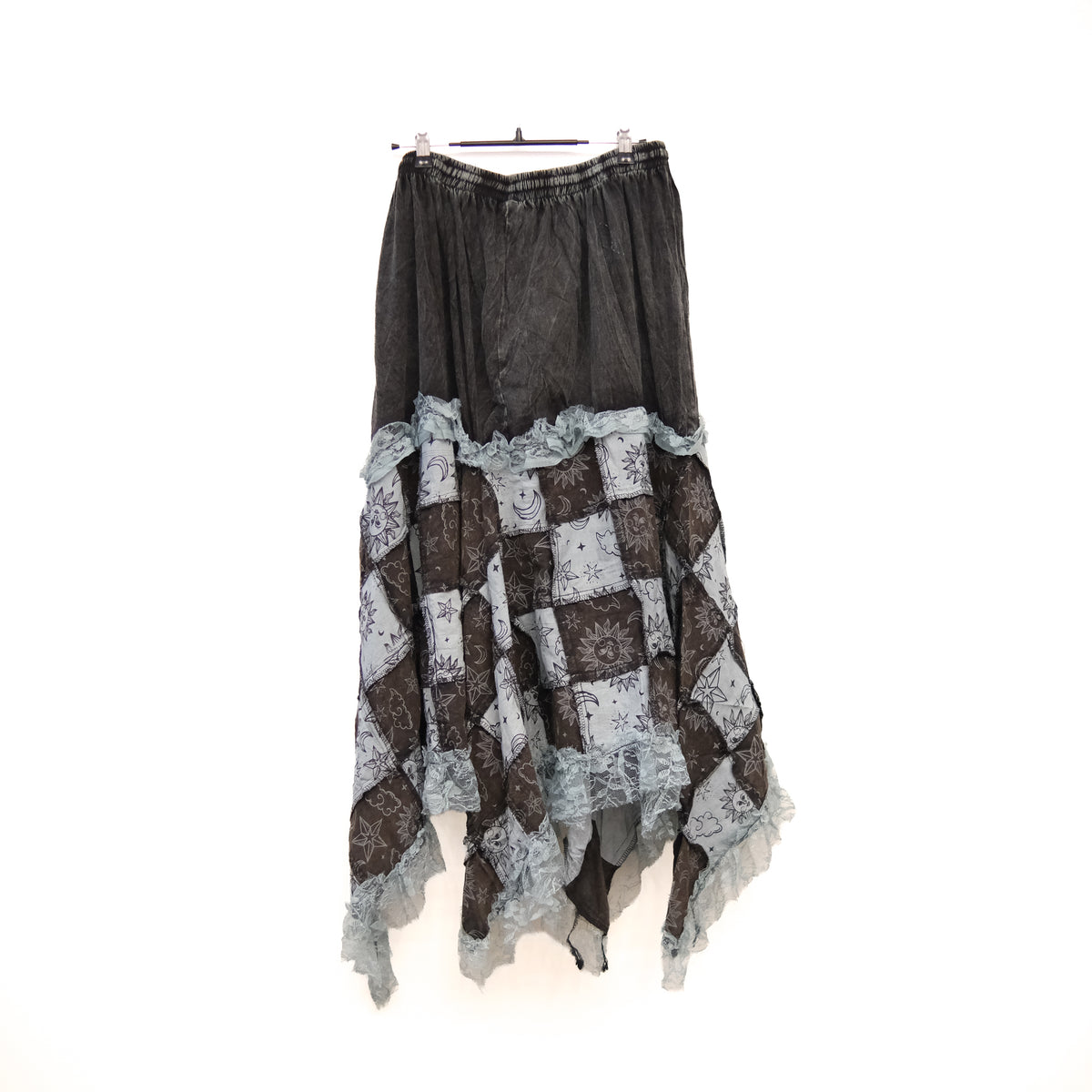 Patchwork Celestial Lace Asymmetrical Skirt