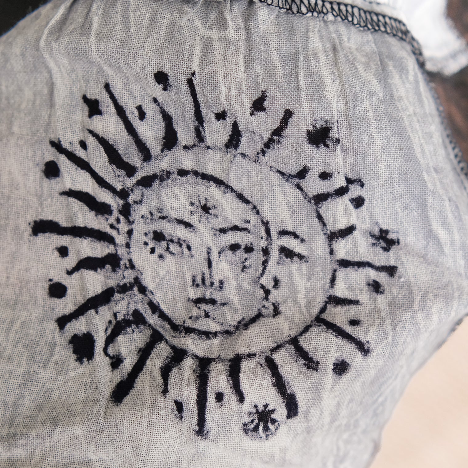 Patchwork Cotton Maxi Skirt with Pockets