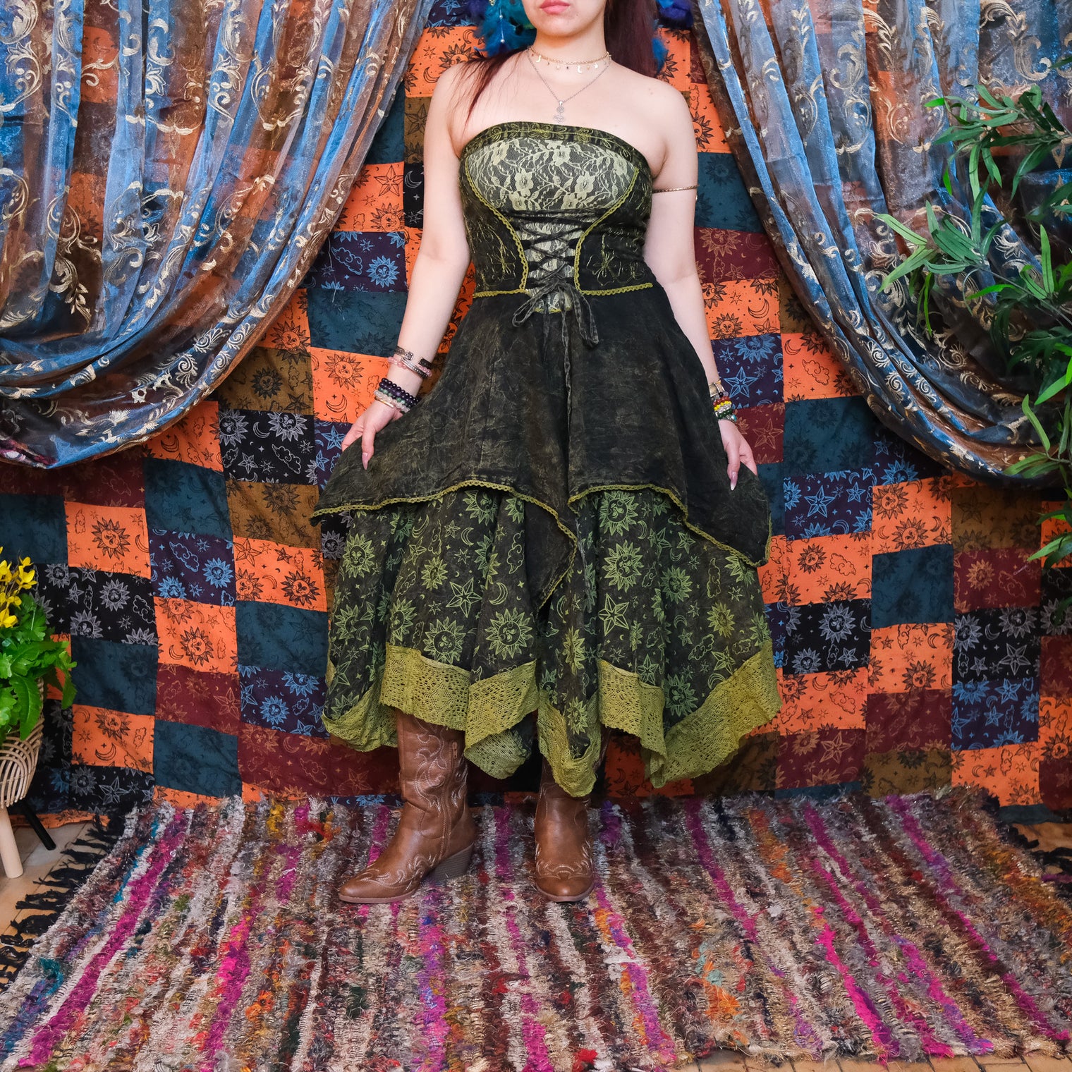 Witchy Celestial Asymmetrical Pixie Dress