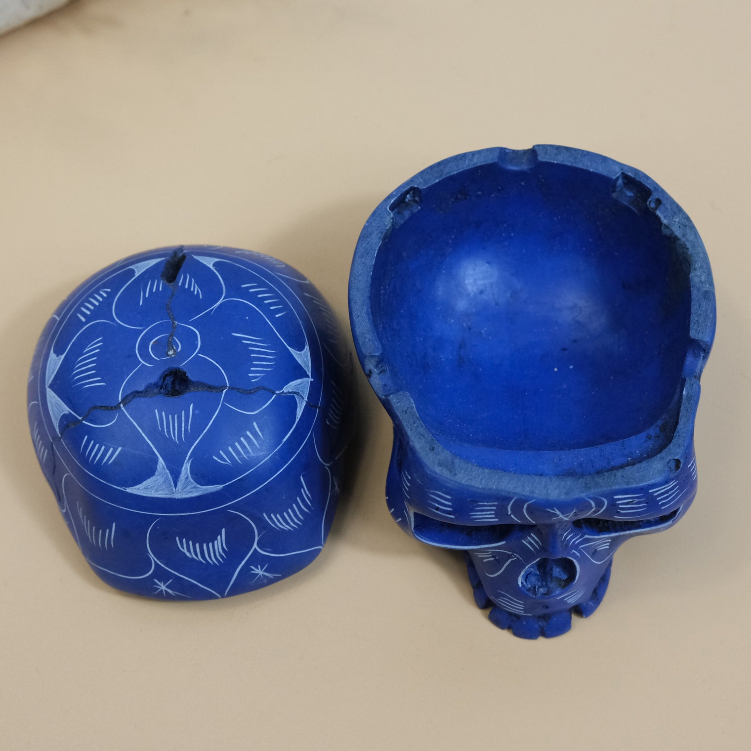 Handmade Resin Skull Storage Box